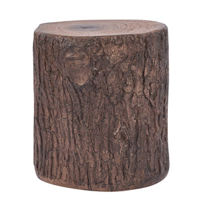English Elm Tree Stump Mgo Accent Table Realistic Bark Texture Indoor Outdoor Rustic Side N776P372341W