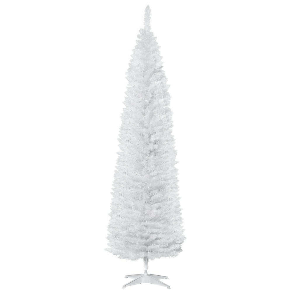 English Elm Homcom Slim Black Pencil Christmas Tree 6ft Artificial with 390 Branch Tips Unlit W2225P229788