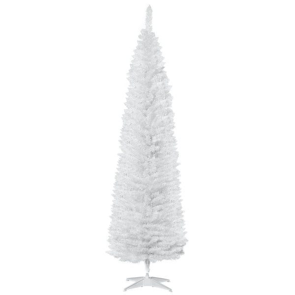 English Elm Homcom Slim Black Pencil Christmas Tree 6ft Artificial with 390 Branch Tips Unlit W2225P229788