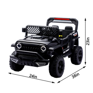 English Elm Ride on Electric Kids Car 12v Luxury Toy with Remote Control Swing and Led Lights Black W1760P358691