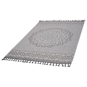 English Elm Loom & Luxe Collection 8X10 Gray/White Medallion Area Rug - Stylish, Durable, Kid & Pet Friendly Design! B335P289634