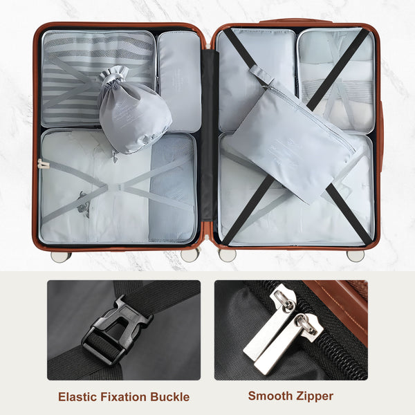 English Elm Premium Abs Hardshell 3 Piece Suitcase Set with Tsa Locks and Spinner Wheels Ivory N726P296022O