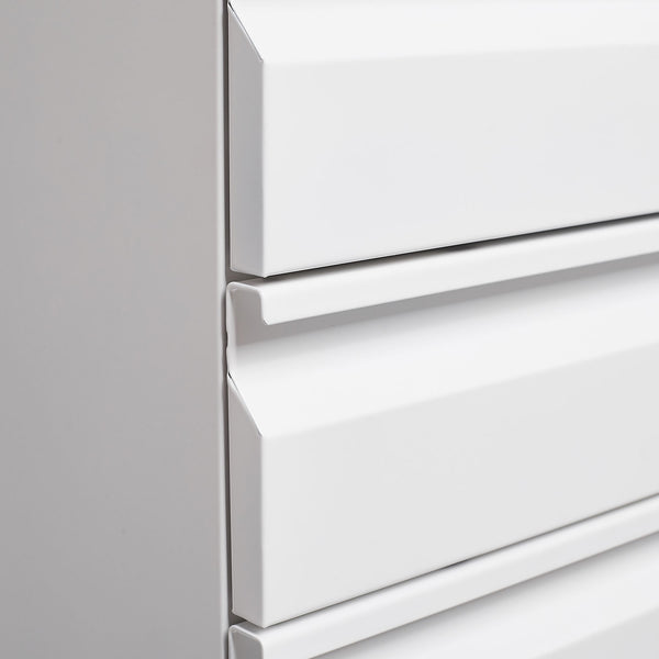 English Elm 3-drawer Rolling Steel File Cabinet Fully Assembled with Lock and Pen Tray for Office White T3625P495644