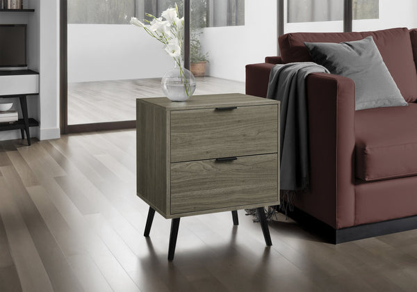 English Elm Accent Side Table Rustic Grey Laminate Compact Storage Cabinet Transitional Bedroom Grey B2710P461693