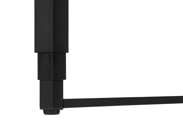 English Elm Computer Desk - Adjustable Standing Workstation, Modern White Laminate & Black Metal, Space-Saving Design B2710P219896