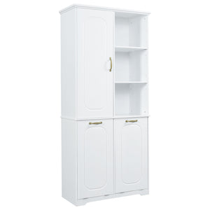 English Elm [video] Freestanding 68 Inch Tall Storage Cabinet with Tilt Out Hampers and Soft Close Door White N759S427900K
