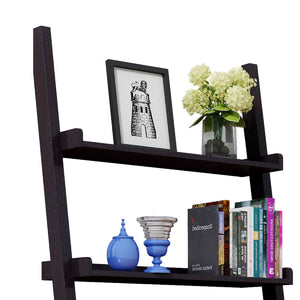 English Elm Tall Ladder Style Home Office Desk with Open Shelves and Drawer in Brown Wood B056P416991