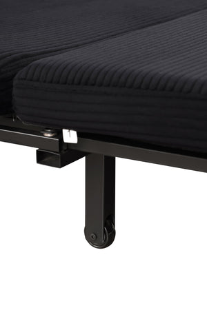 English Elm 3 In 1 Sleeper Sofa Couch Bed - Modern Black Fabric, Adjustable Comfort For Small Spaces & Guests W1420P225085