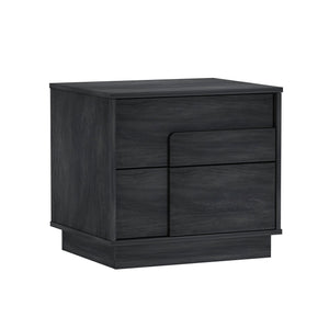 English Elm Horizon 22" Nightstand with Push-to-Open Drawers, Whitewashed Wood Grain, Sleek Handle-Free Design Charcoal grey B365P398189