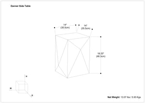 English Elm Danner Cast Aluminum Side Table in Graphite Finish — Handcrafted 17" Square End Table, Textured Robust Design B136P239037