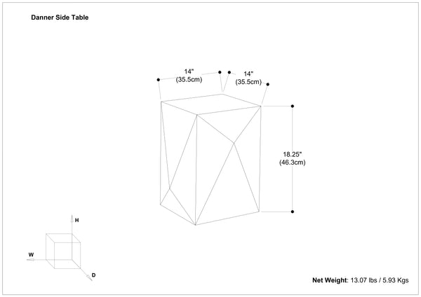 English Elm Danner Cast Aluminum Side Table in Graphite Finish — Handcrafted 17" Square End Table, Textured Robust Design B136P239037