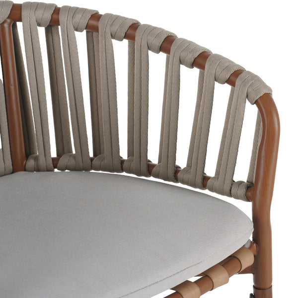 English Elm Lodi Outdoor Woven Pe Rope Barstools with Iron Frame Resort Style Set of 4 N775P268025T-S4