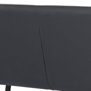 English Elm Palindra Tall-Back Contemporary Bench in Brushed Gray Finish with Plush Gray Faux Leather Seat, 62.5" B2736S00001