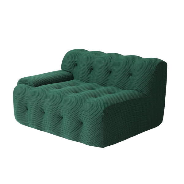 English Elm Bubble Sectional Sofa - Modern 3D-Knitted Loveseat In Green For Stylish Comfort And Relaxation B341S00017