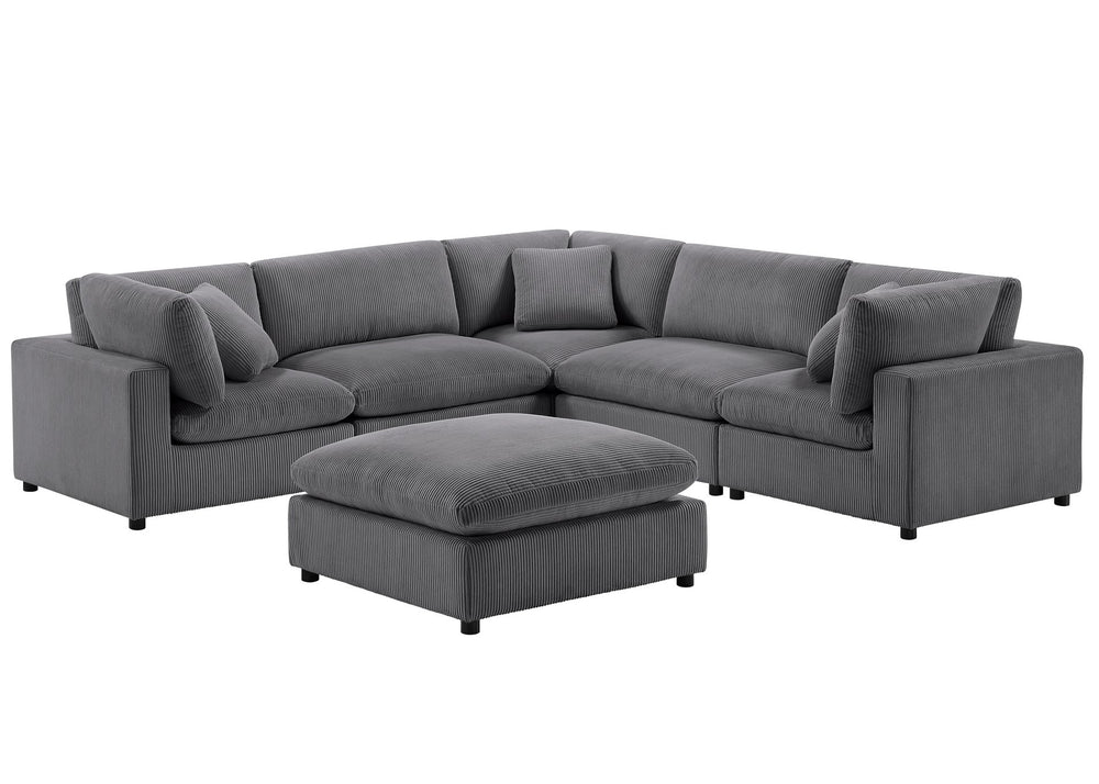 English Elm Chelsea Modular 6-Piece Sectional Sofa - Charcoal, Stylish Flexibility & Comfort For Family Living B050S00018