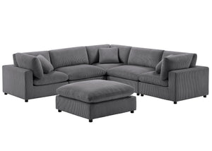 English Elm Chelsea Modular 6-Piece Sectional Sofa - Charcoal, Stylish Flexibility & Comfort For Family Living B050S00018