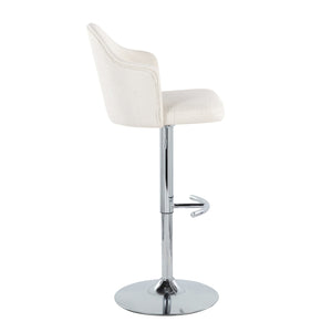 English Elm Contemporary Swivel Barstools with Chrome Base Padded Cream Seat Kitchen Island Set B202S00734