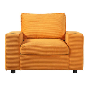English Elm Christopher Knight Home® - 42.8" Oversized Chaise Lounge with Storage Ottoman, Corduroy Upholstery, USB Port & Cup Holders for Cozy Living Space Yellow N765P350851Y