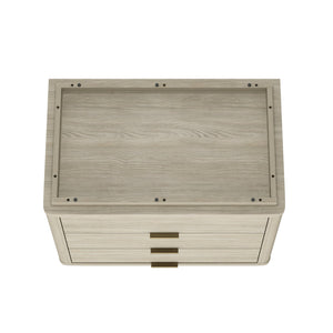 English Elm Evelyn 32" Nightstand In Natural Finish - Modern 3-Drawer Bedside Storage Solution For Any Room B365P398535