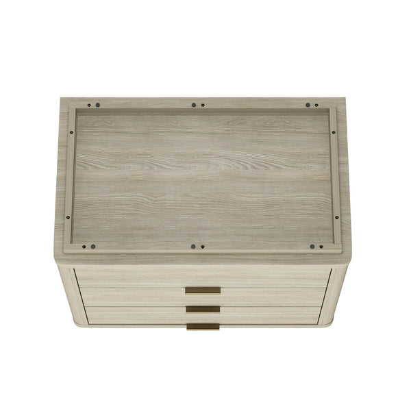 English Elm Evelyn 32" Nightstand In Natural Finish - Modern 3-Drawer Bedside Storage Solution For Any Room B365P398535