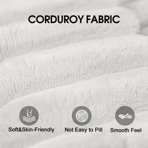 English Elm Y119-3r-white Plush Corduroy Modular Sectional with Reversible Chaise for Living Rooms W2824P338976