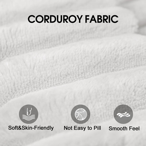 English Elm Y119-3r-white Plush Corduroy Modular Sectional with Reversible Chaise for Living Rooms W2824P338976