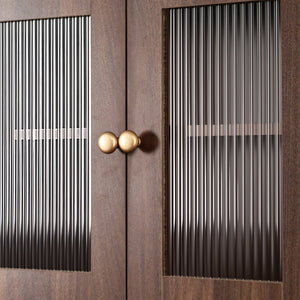 English Elm Kitchen Pantry Hutch Cabinet with Microwave Stand, Spacious Buffet Sideboard for Organized Kitchens Walnut W331P309435