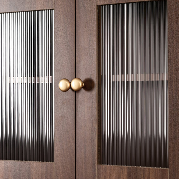 English Elm Kitchen Pantry Hutch Cabinet with Microwave Stand, Spacious Buffet Sideboard for Organized Kitchens Walnut W331P309435