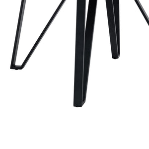 English Elm Christopher Knight Home® - 5PCS Mid-Century Dining Set Ash Brown & Black – 46.85" Round Table w/ Hairpin Legs, 4 Upholstered Chairs N771P266173H_N771P205332A