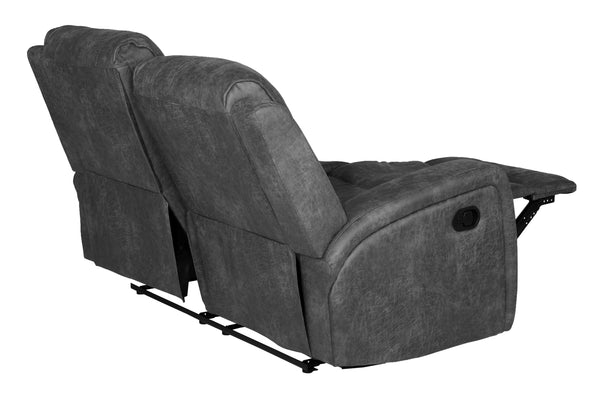 English Elm Recliner Loveseat with Manual Side Handle, Horizontal & Vertical Tufting, Plush Square Arms for Luxury Relaxation Smoke 57 L x 30 W x 26 H B089P240526