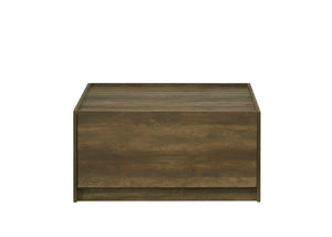 English Elm Trentino Square Oak Finish Coffee Table with Dual Access Drawers for Living Rooms B2749P413257