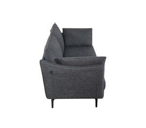 English Elm 2.5 Seater Button Tufted Upholstered Sofa with Usb Port Metal Legs and Two Accent Pillows W820P224378