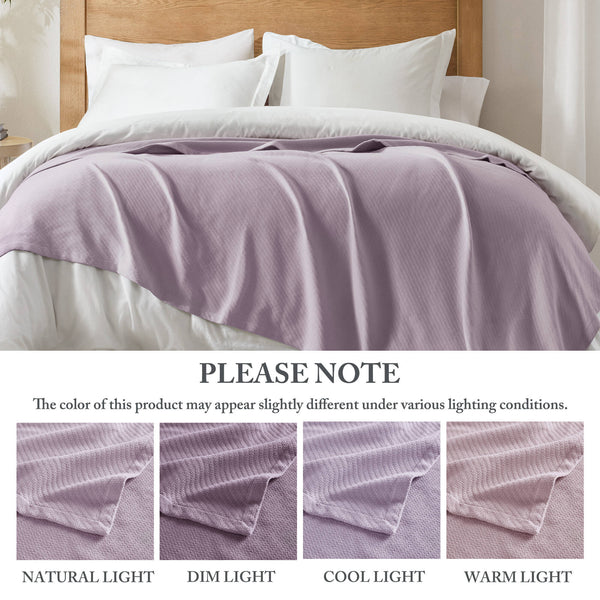 JLA Home Madison Park - Blanket crafted from Liquid Cotton for ultra-soft durability, breathable moisture-wicking, OEKO‑TEX safe comfort Lilac MP51N-6025