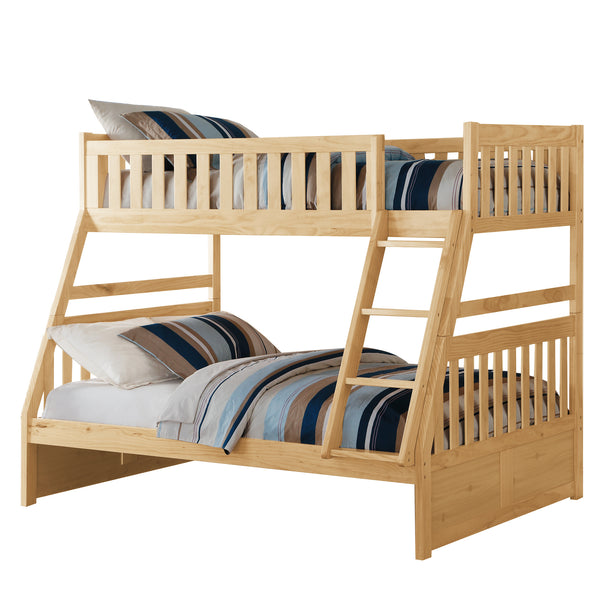 English Elm Bunk Bed Twin Over Full Solid Pine Frame with Guard Rails for Youth Bedroom B011S02436
