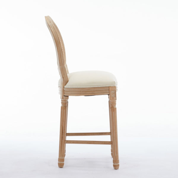 English Elm Solid Wood Bar Stools Set Of 2 – Elegant French Country Design With Upholstered Comfort For Your Bar W1622P221400-GIGA