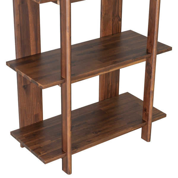 English Elm Christopher Knight Home® - 4-Tier Acacia Wood Bookcase with Anti-Tip Kit, Heavy-Duty Open Shelves Holds 120 lbs Each, Sleek Storage Solution Walnut N758P294084W