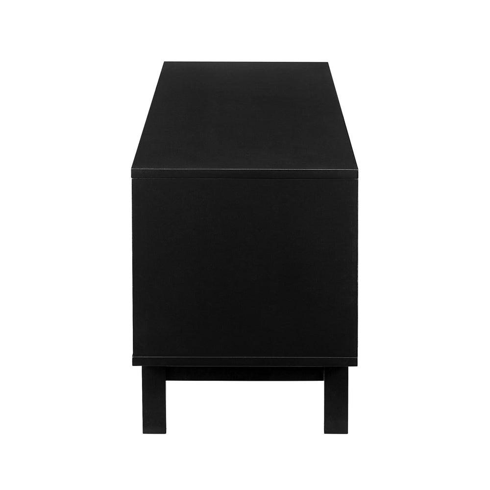 Tromso Modern 58" 2-Door TV Stand in Solid Black - Stylish Storage & Cord Management for TVs Up to 65"