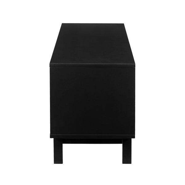 Tromso Modern 58" 2-Door TV Stand in Solid Black - Stylish Storage & Cord Management for TVs Up to 65"