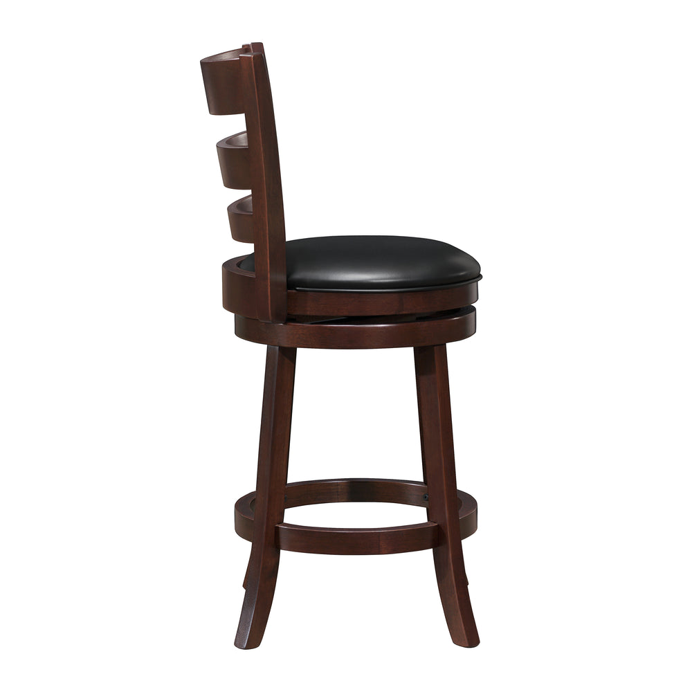 English Elm 360-Degree Swivel Counter Height Chair In Dark Cherry - Elegant, Comfortable, Solid Wood Design For Dining B011P220994