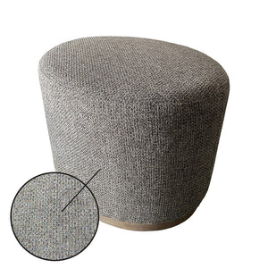English Elm Oval Upholstered Accent Ottoman with Red Oak Base for Bedroom or Living Room B035P265997