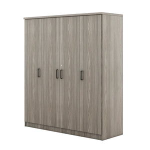 English Elm 4-door Wardrobe with Drawer Gray Mdf Freestanding Bedroom Closet Storage Unit LP006002AAE