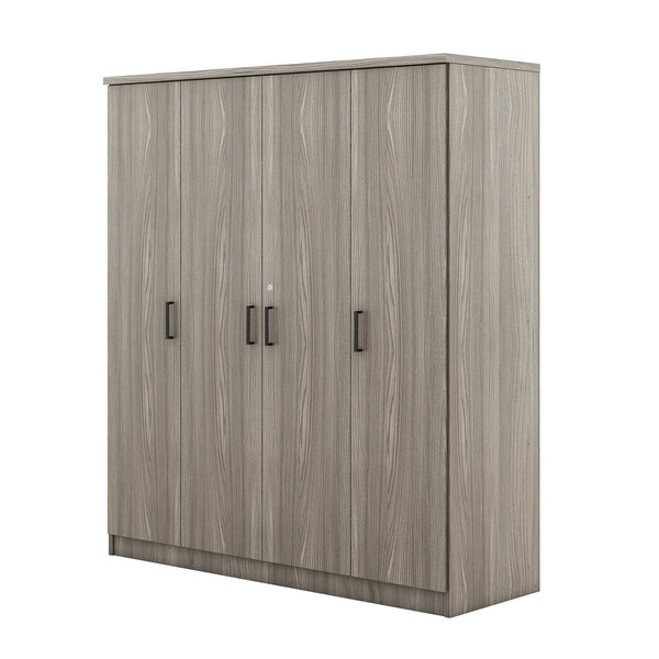 English Elm 4-door Wardrobe with Drawer Gray Mdf Freestanding Bedroom Closet Storage Unit LP006002AAE