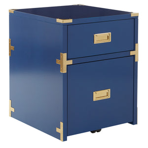 OSP Home Furnishings Wellington 2 Drawer File Cabinet Lapis Blue