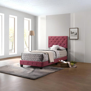 English Elm Charming Velvet Twin Bed with Hidden Storage Drawers, Casual Solid Frame, Easy Assembly Comfort Cherry 24.6 L x 44 W x 5.5 H B078108012