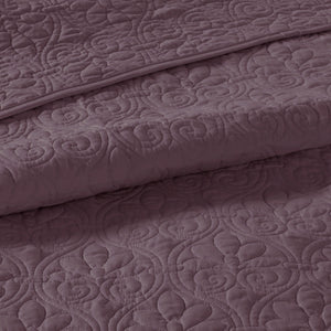 English Elm Reversible Madison Park Quebec Quilt Set King/Cal King - Cottage-Style Textured Stitching, Antimicrobial Freshness Purple 17.72 L x 15.35 W x 8.66 H B03597547