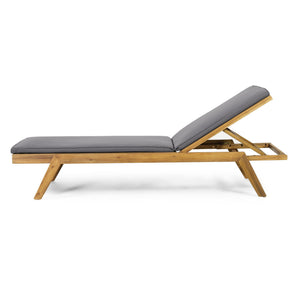 English Elm Christopher Knight Home® - Caily Chaise Lounge Set - Stylish Acacia Wood, Adjustable Recline, Water-Resistant Cushions For Outdoor Bliss 71346.00DGRY