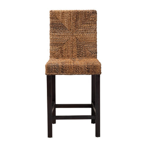 English Elm Modern Seagrass Woven Acacia Wood Dining Chair Set Bohemian Organic Style B2750P467671