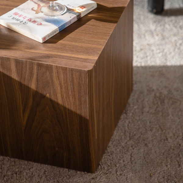 English Elm Set of 2 Cube Nesting Tables Mdf Wood Grain Finish Compact Modern Living Room Accent W3158P395509