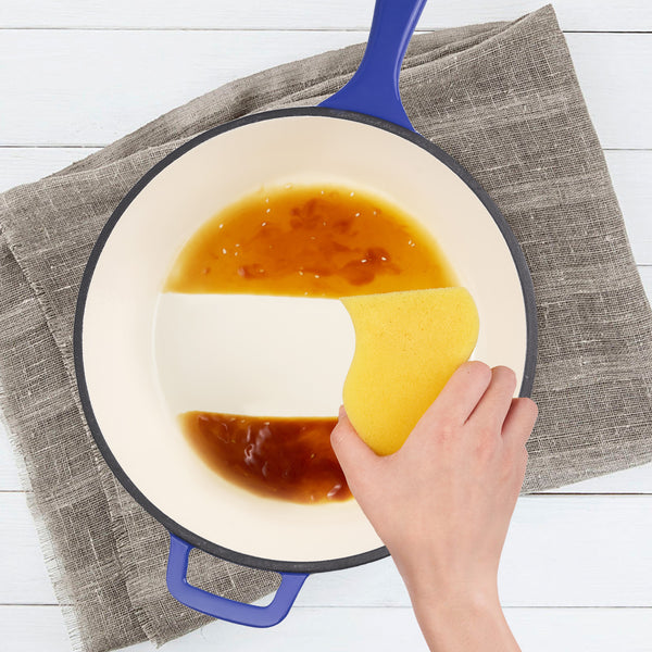 English Elm Enameled Cast Iron Skillets Dutch Oven Set 3QT + 1.5QT – Durable Heat-Retaining, Versatile Cookware Blue T3950P399254