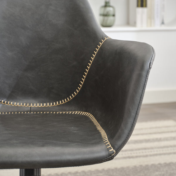 English Elm Mid-Century Minimalist Office Chair with Recline, Adjustable Ergonomic Support and Wide Stable Base Black W1143P173516